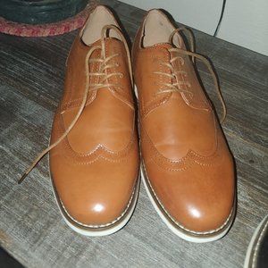 Vostey Oxford 10.5  Dress Shoe Brown Leather Round Toe
